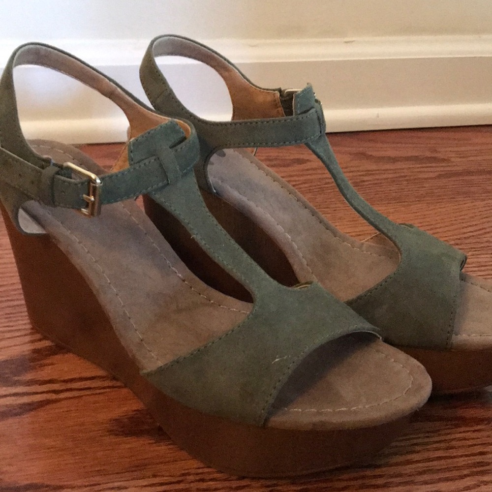 Olive Green Wedges